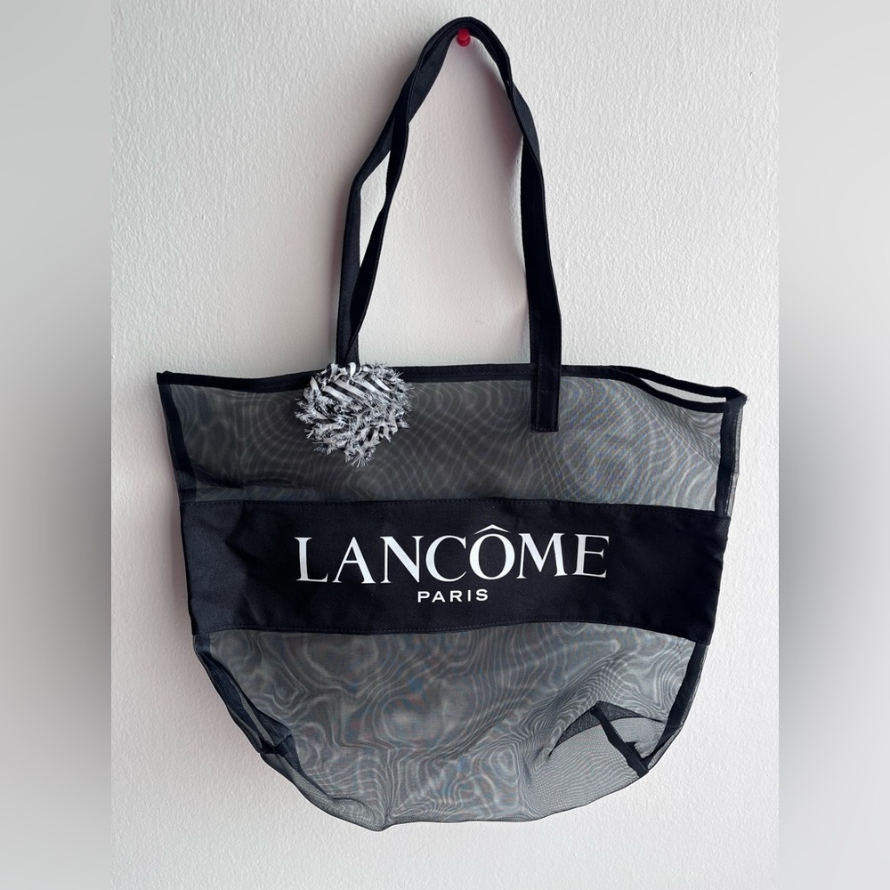 Lancôme Bag Black and White Bow Mesh Tote Bag - Picture 2 of 3